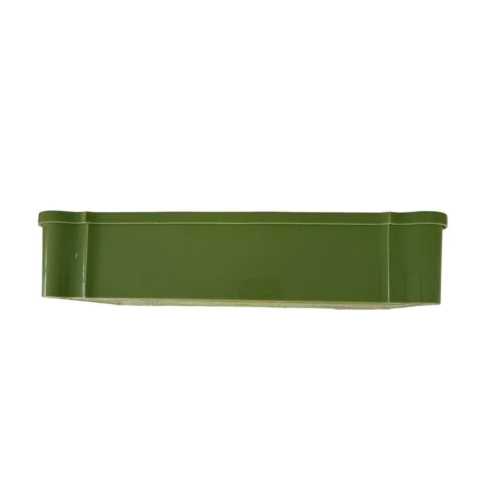Schwarz Bros Plastics Tissue Holder Vintage Olive Green Floral MCM Decor Kitsch